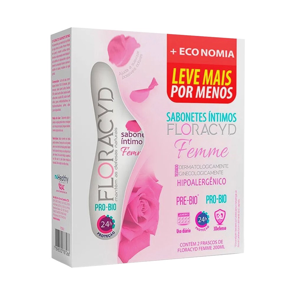 Kit Sabonete Intimo Floracyd Femme 200ml 2 unidades