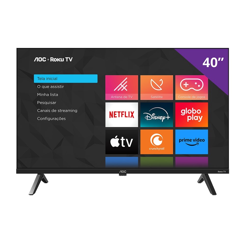 Smart TV LCD LED 40" AOC 40S5045/78G DLED Full HD - Com Wi-Fi, Quad Core, 3 HDMI, 1 USB