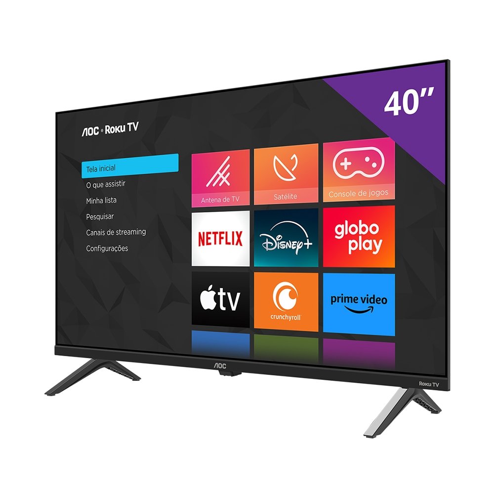Smart TV LCD LED 40" AOC 40S5045/78G DLED Full HD - Com Wi-Fi, Quad Core, 3 HDMI, 1 USB