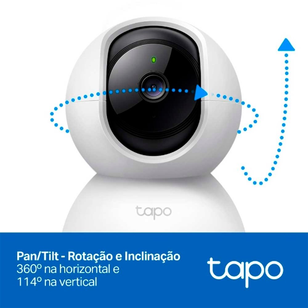 Câmera de Segurança Tp-Link Tapo TC70 - Wi-Fi, Pan/Tilt, Full HD, Home Security, Interna