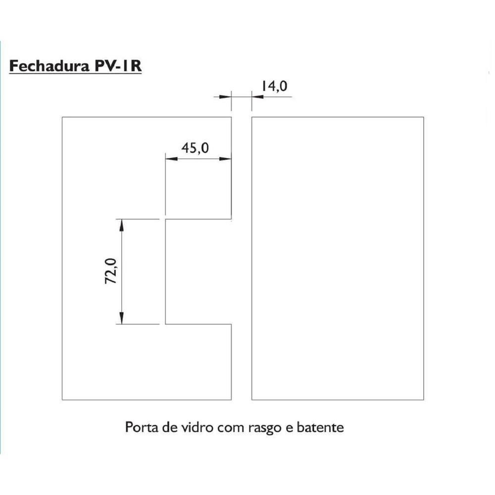 Fechadura para Porta de Vidro HDL PV90 1R-L Inox