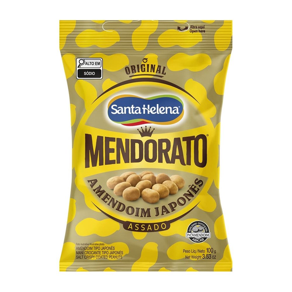 Amendoim Mendorado Tipo Japonês Santa Helena 100g - Embalagem com 36 Unidades