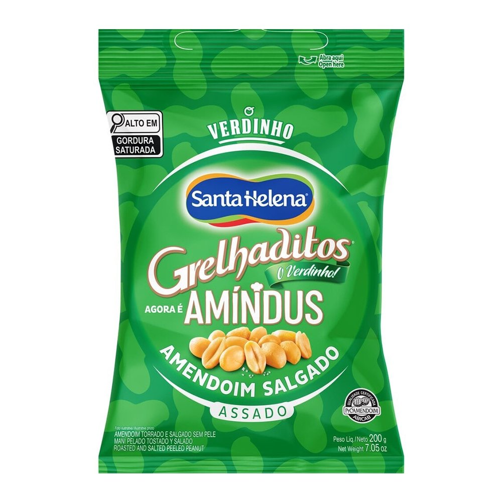 Amendoim Amíndus Santa Helena Grelhaditos 200g - Embalagem com 24 Unidades