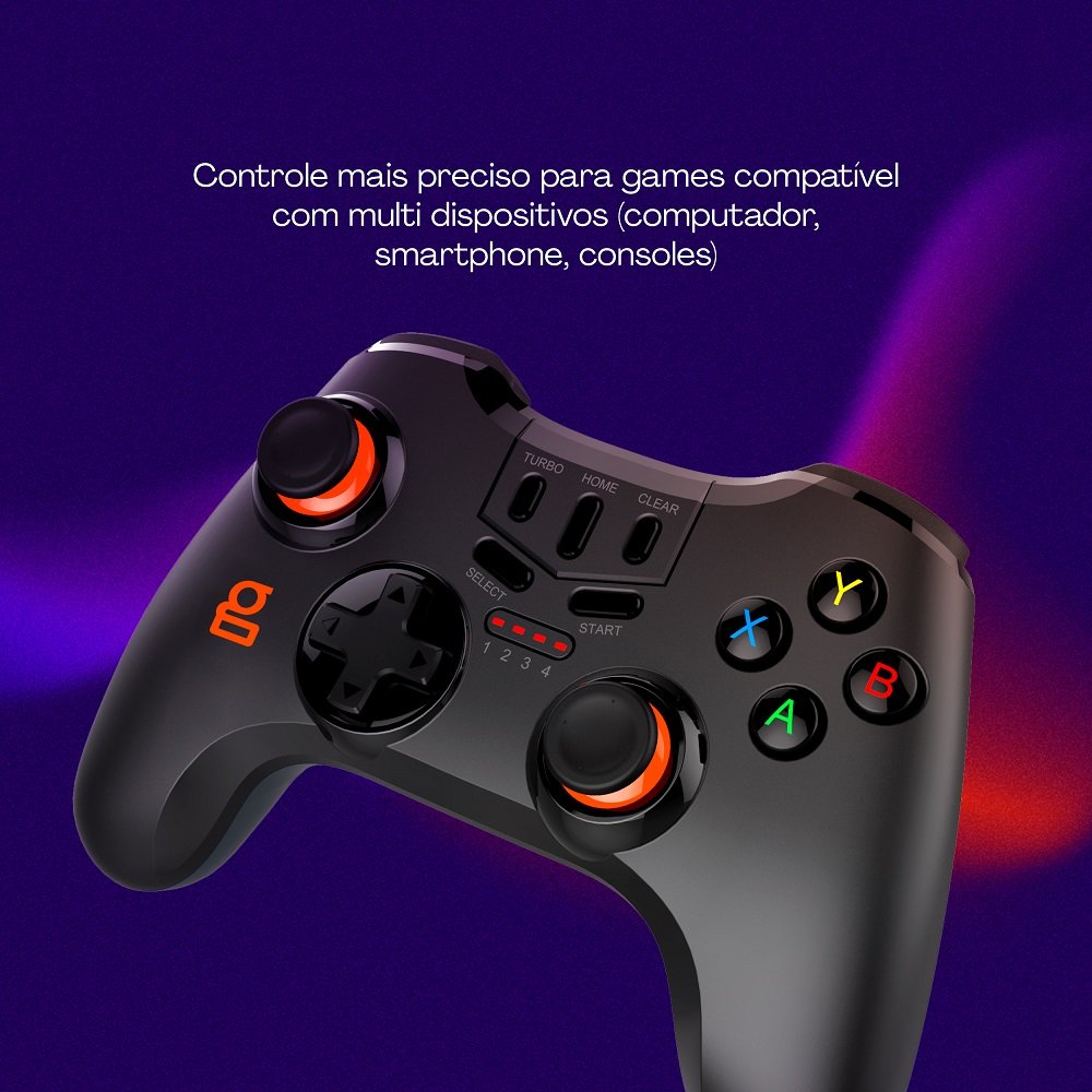 Controle Gamer Bluetooth G3gpw01bk, Multiplataforma, Preto, Geonav