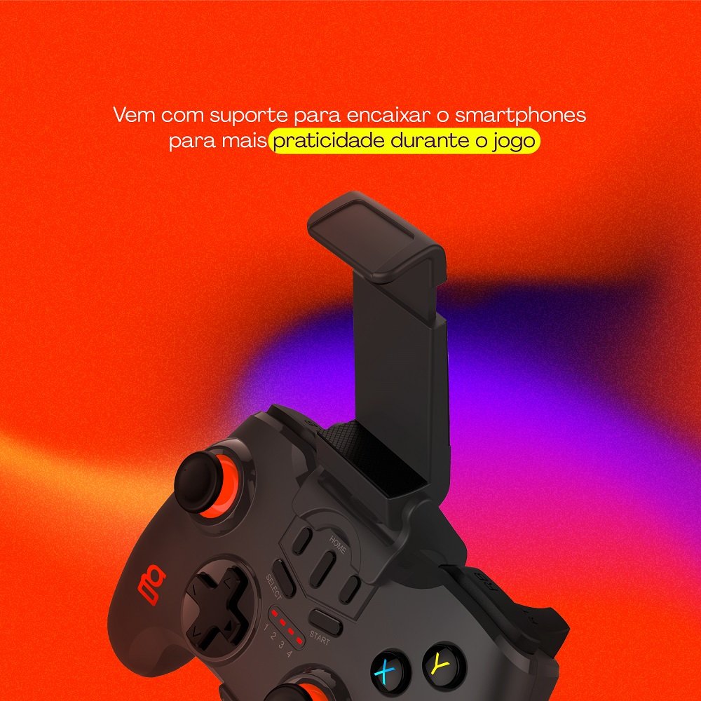 Controle Gamer Bluetooth G3gpw01bk, Multiplataforma, Preto, Geonav