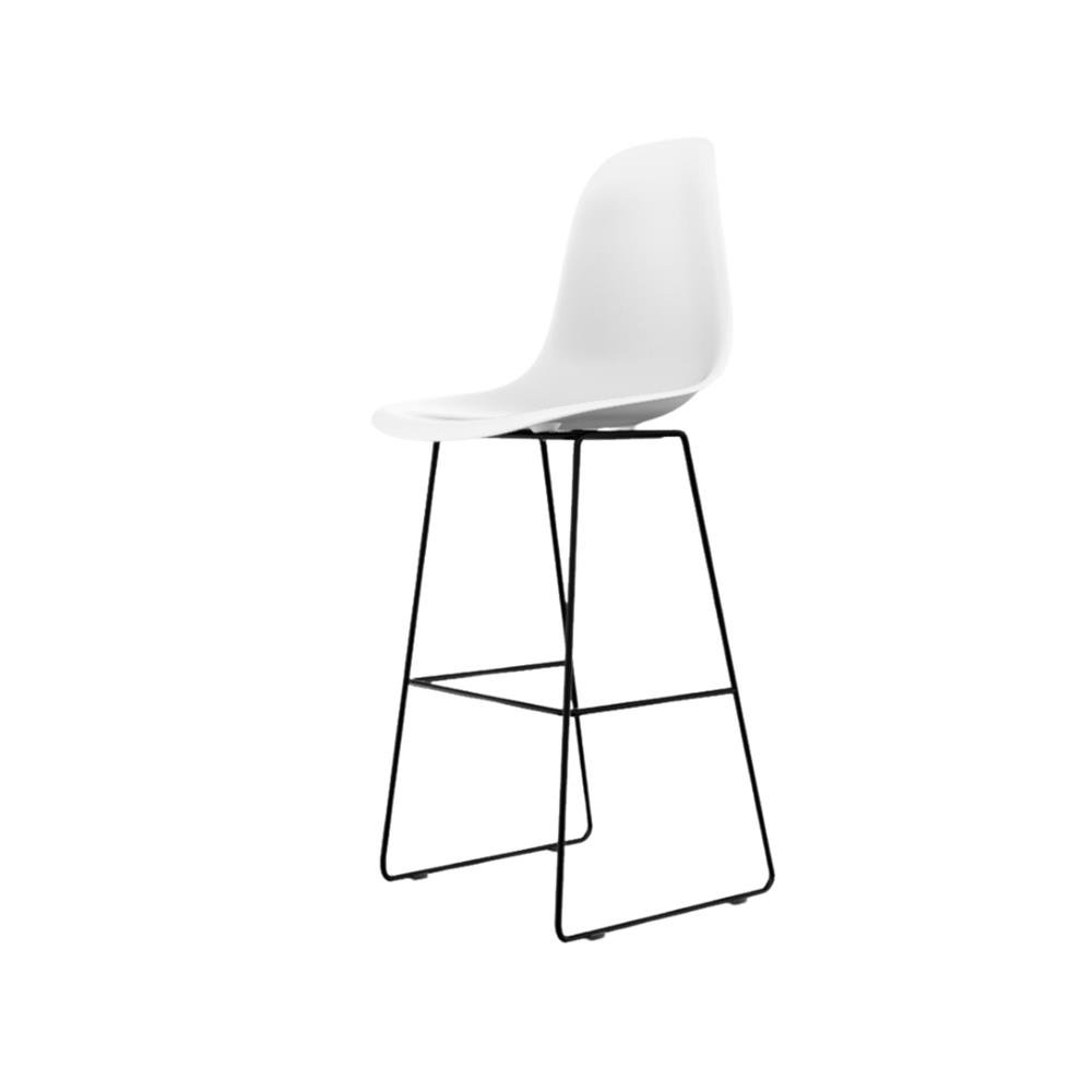 Banqueta Eames polipropileno Branca Quad Preto