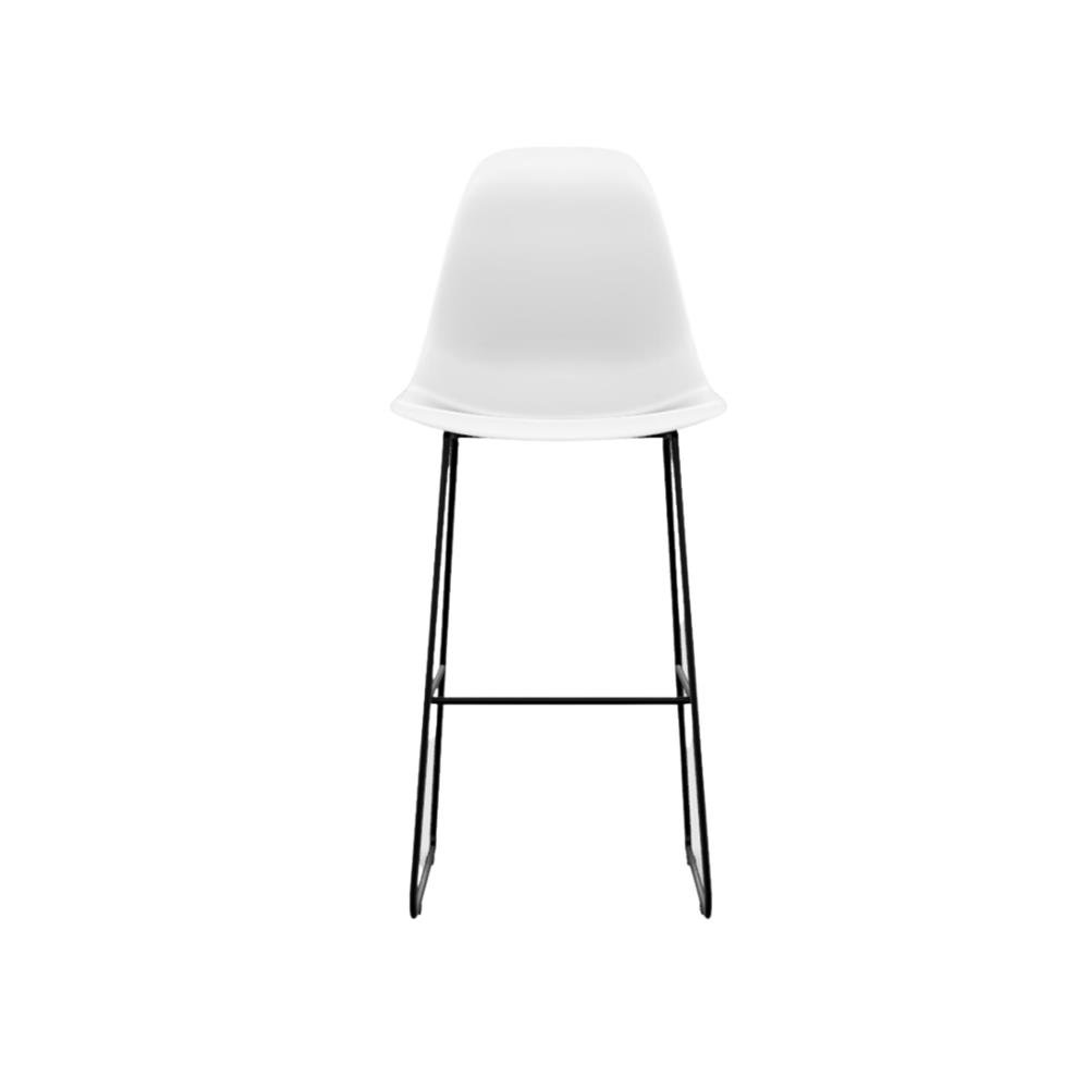 Banqueta Eames polipropileno Branca Quad Preto