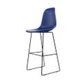 Banqueta Eames polipropileno Azul Bic Quad Preto