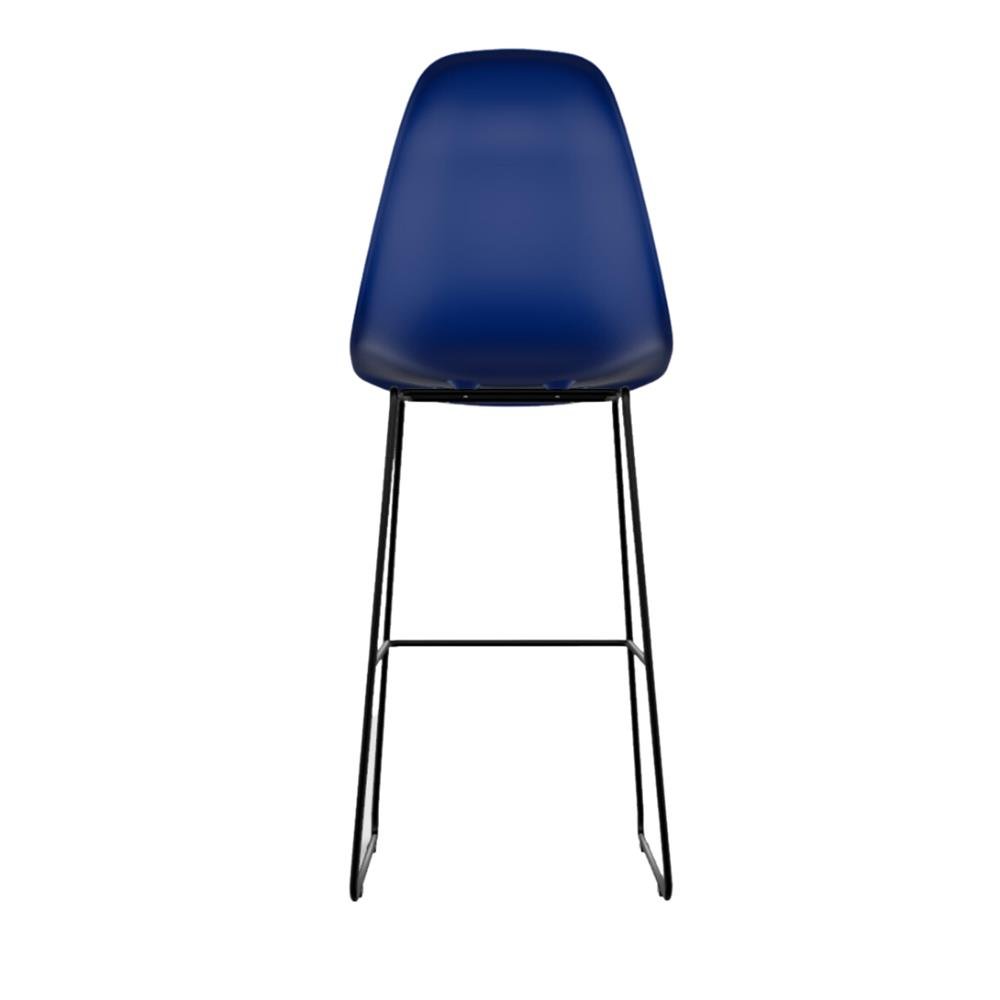 Banqueta Eames polipropileno Azul Bic Quad Preto