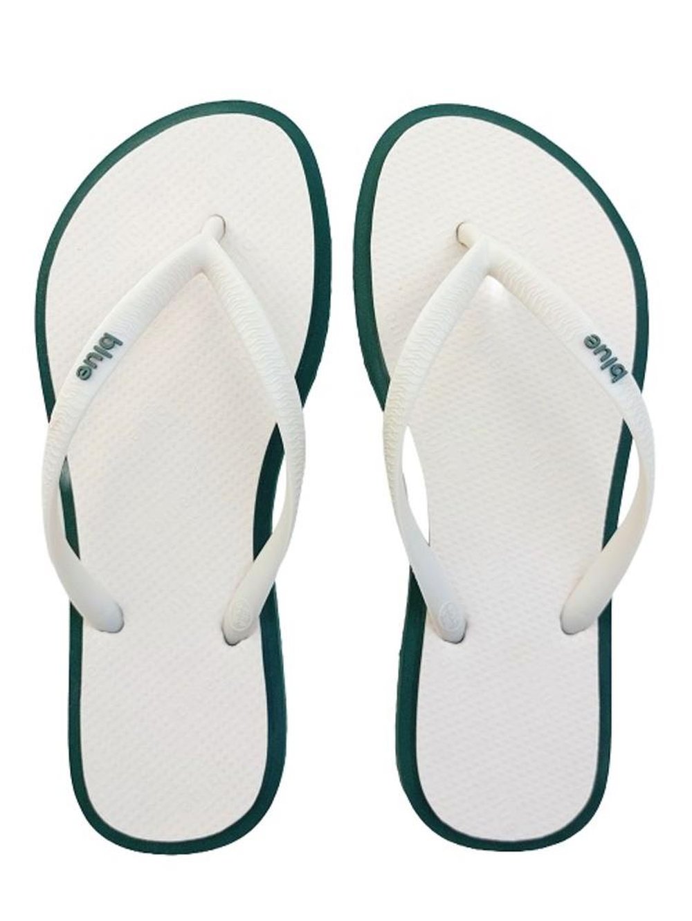 Chinelo Blue Slim Flap Off White e Verde Militar