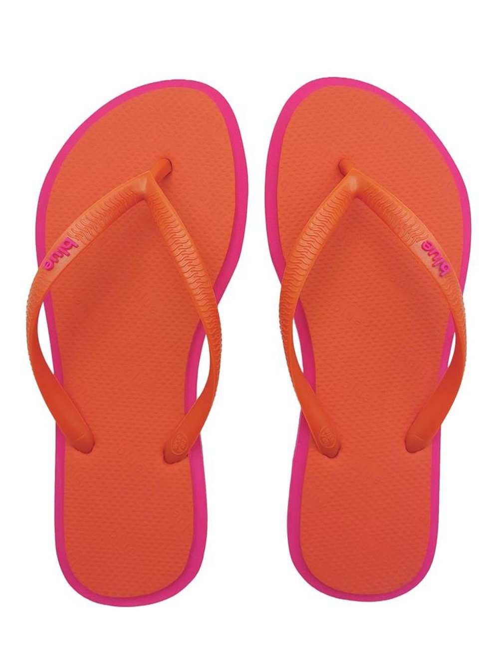 Chinelo Blue Slim Flap Laranja e Pink