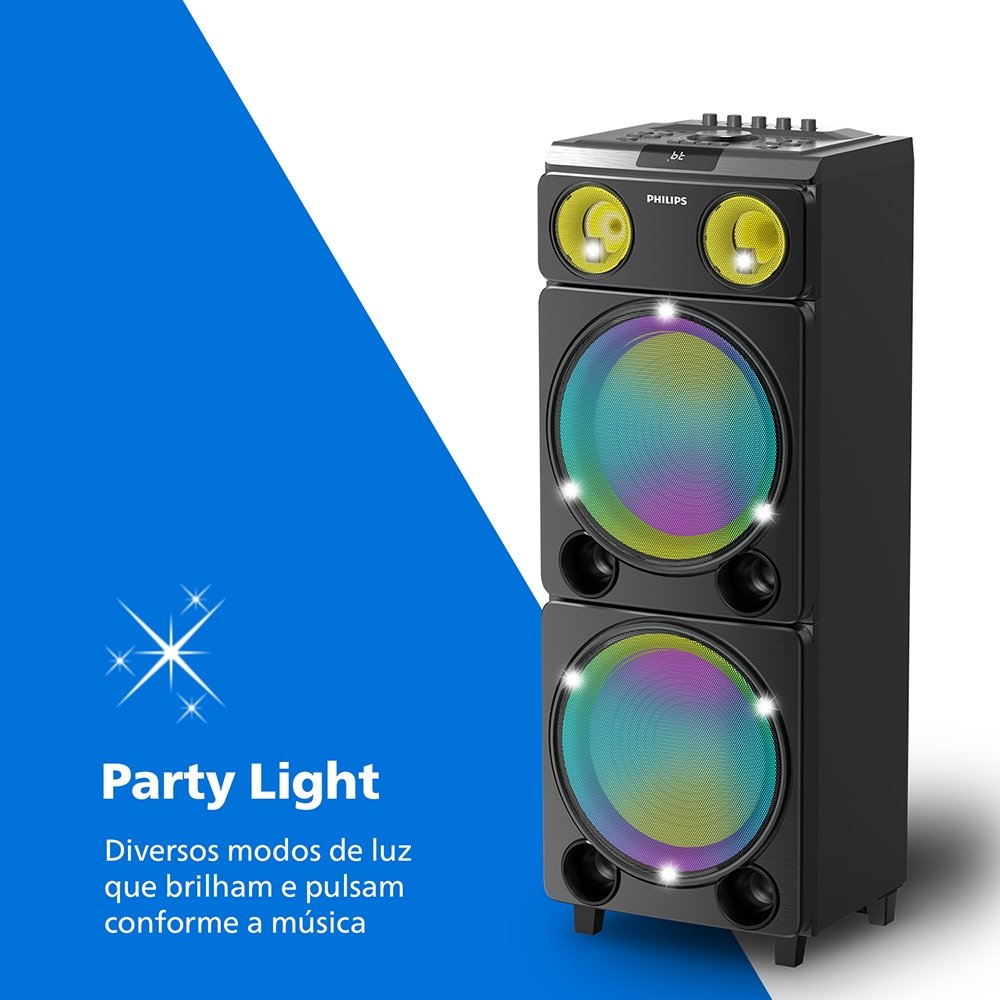 Caixa De Som Philips Party Speaker TAX5509/78 - Bluetooth, 2400W, Preto
