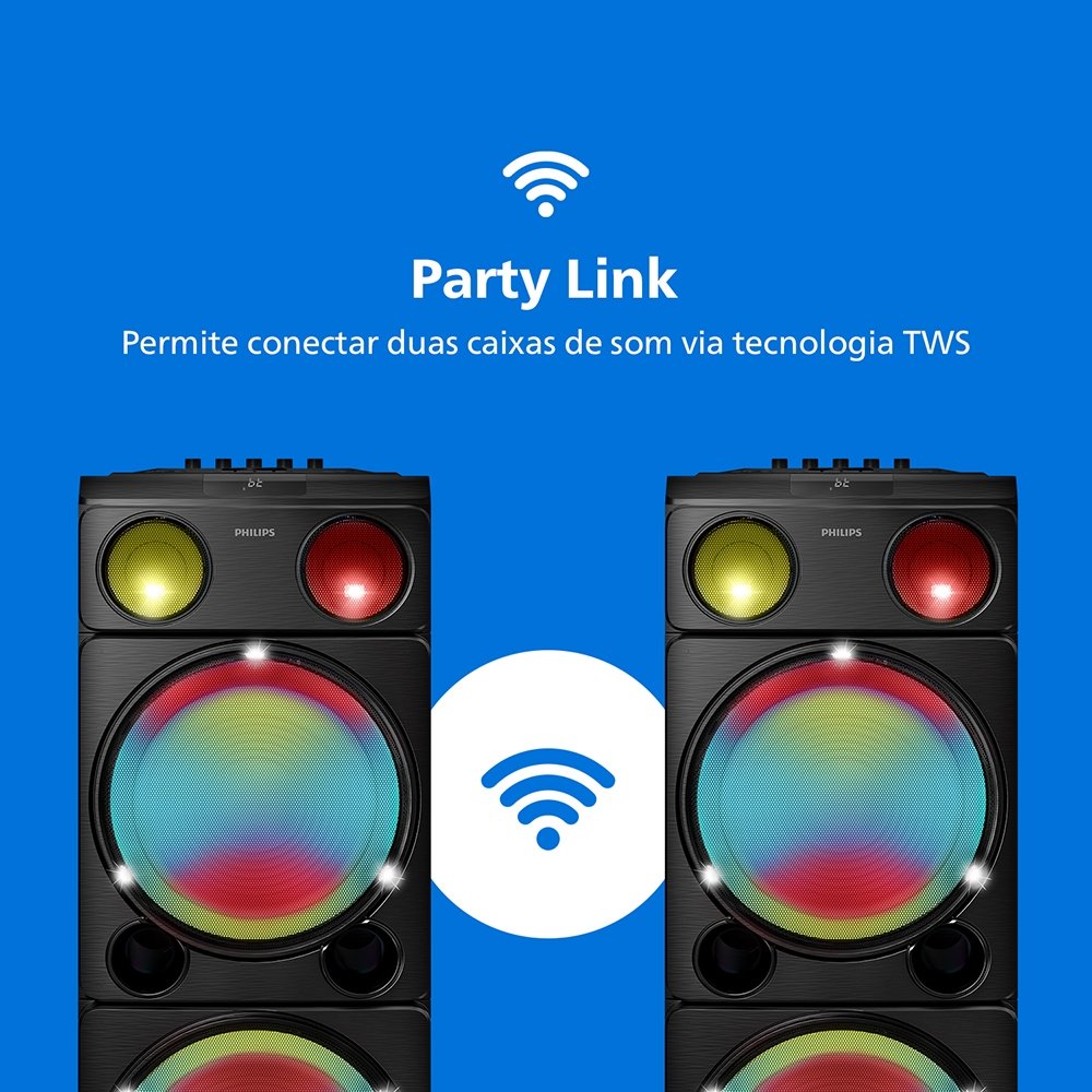 Caixa De Som Philips Party Speaker TAX5509/78 - Bluetooth, 2400W, Preto