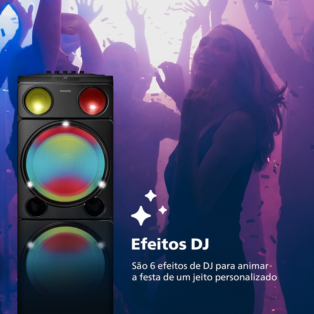 Caixa De Som Philips Party Speaker TAX5509/78 - Bluetooth, 2400W, Preto
