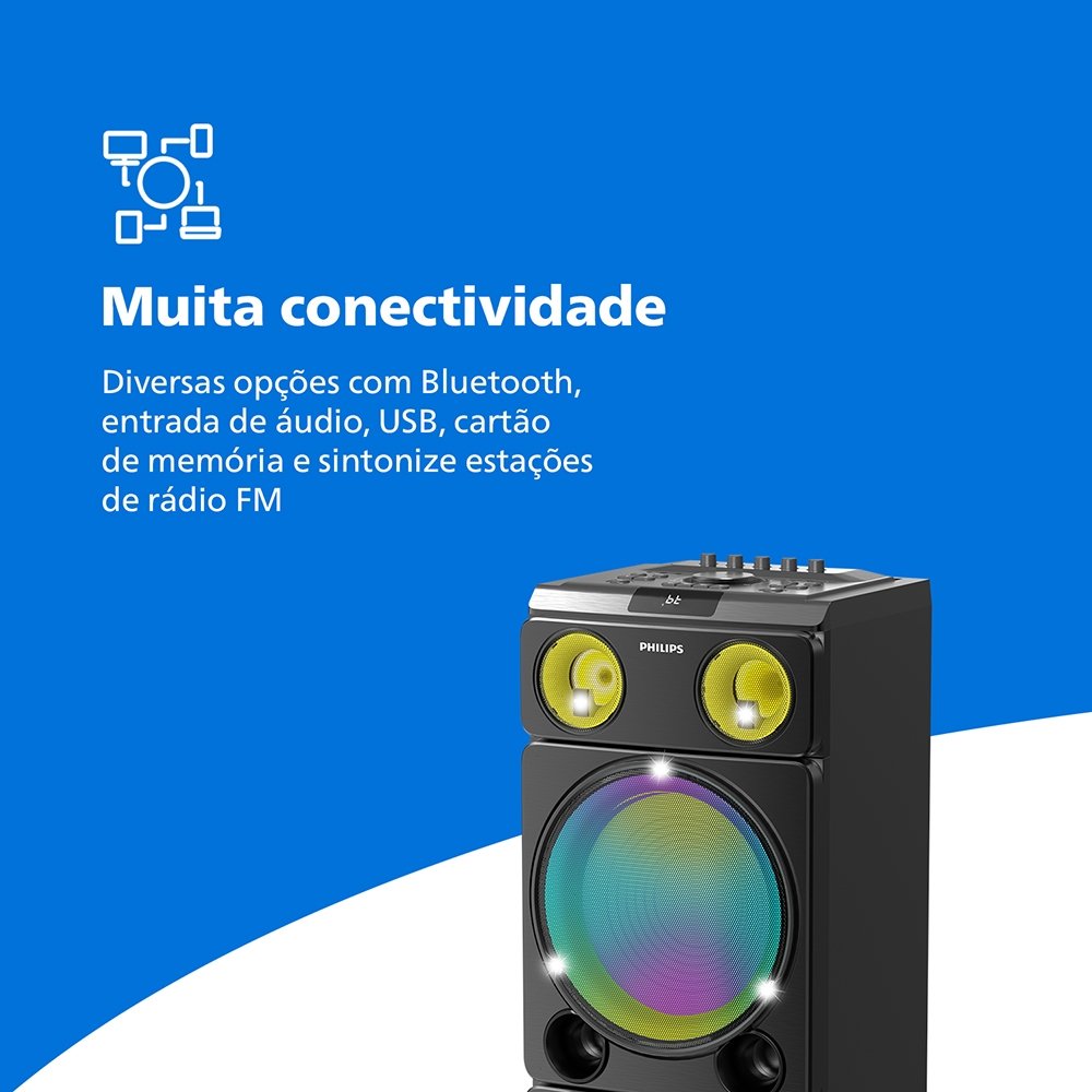 Caixa De Som Philips Party Speaker TAX5509/78 - Bluetooth, 2400W, Preto