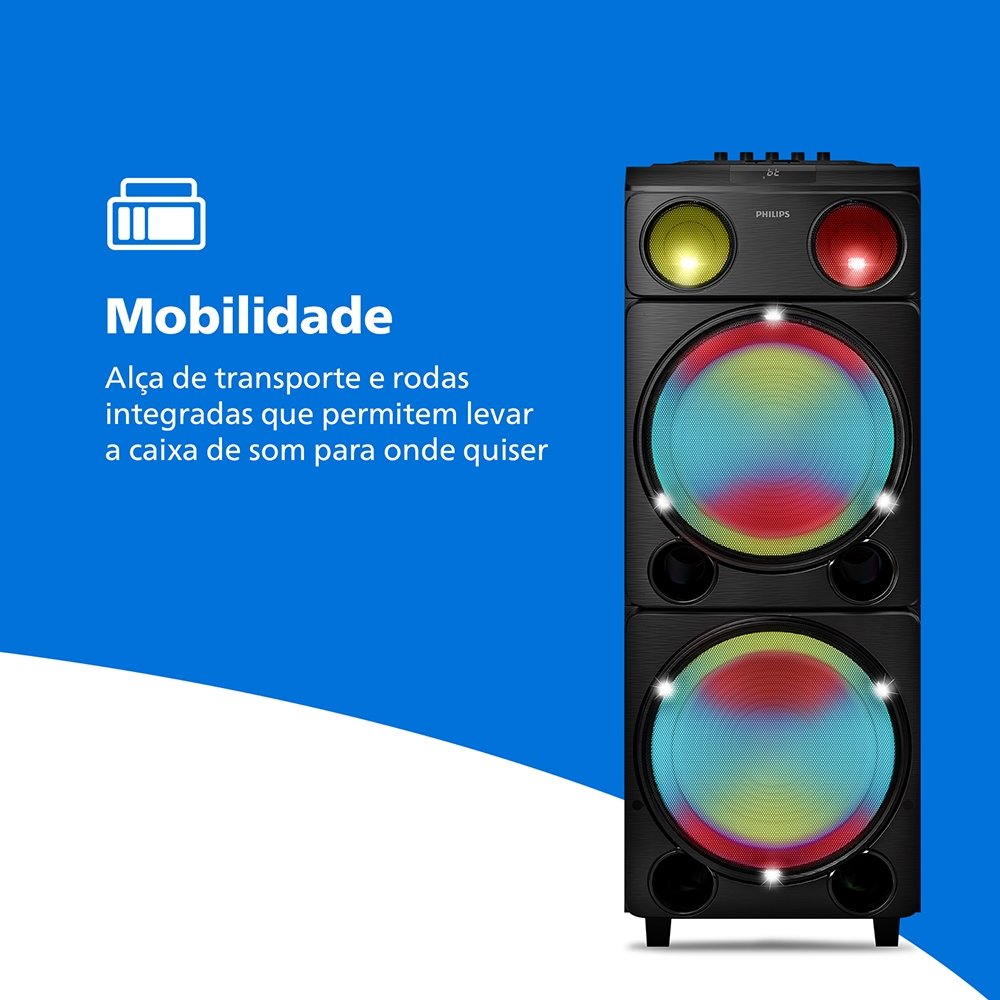 Caixa De Som Philips Party Speaker TAX5509/78 - Bluetooth, 2400W, Preto