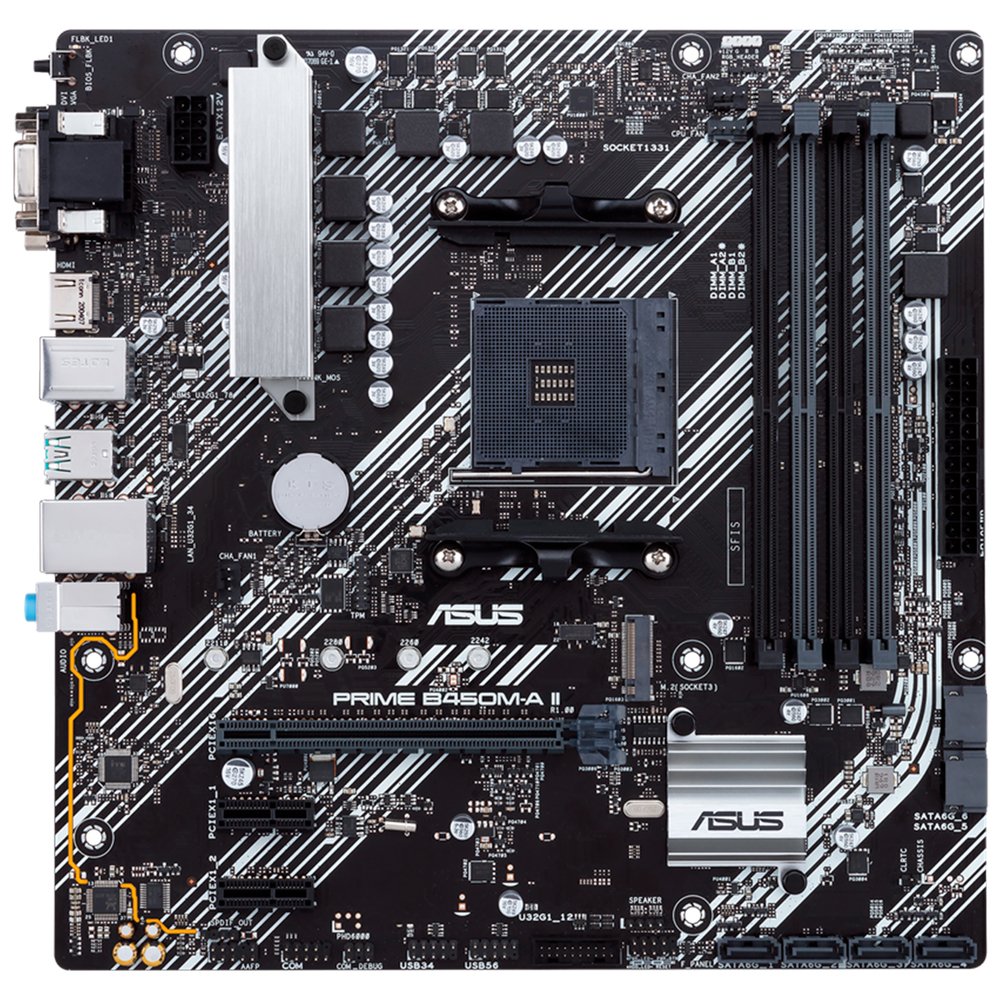 Placa Mãe Asus Prime Para AMD AM4 B450M-A II 4xDDR4 mATX - 90MB15Z0-M0EAY0