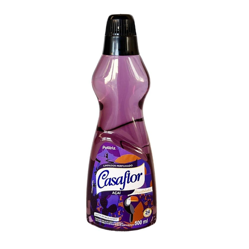 Limpador Perfumado Casaflor Brasilidades Acai 500ML - Embalagem com 12 Unidades