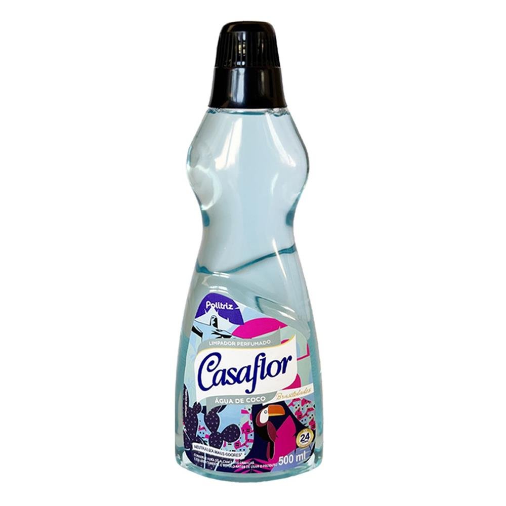 Limpador Perfumado Casaflor Brasilidades Agua de Coco 500ML - Embalagem com 12 Unidades