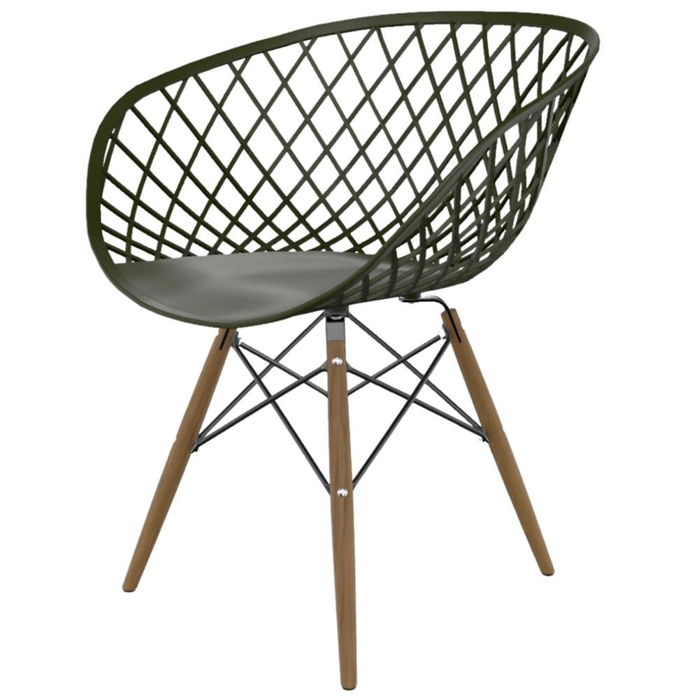 Cadeira Ayla polipropileno Verde Militar Dsw