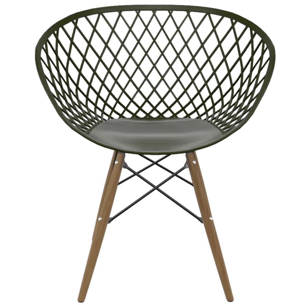 Cadeira Ayla polipropileno Verde Militar Dsw