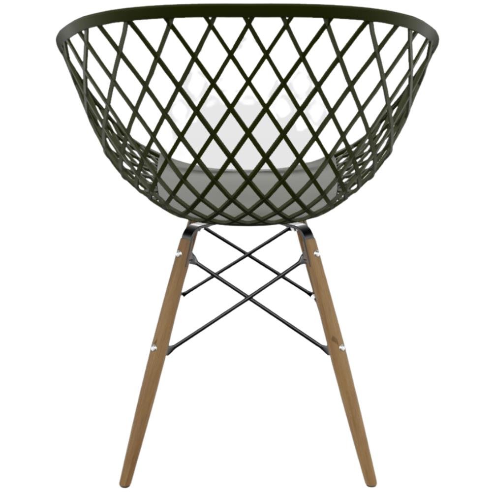 Cadeira Ayla polipropileno Verde Militar Dsw