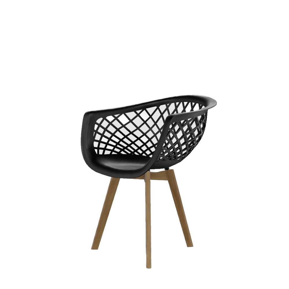 Cadeira Web polipropileno Preta Wood