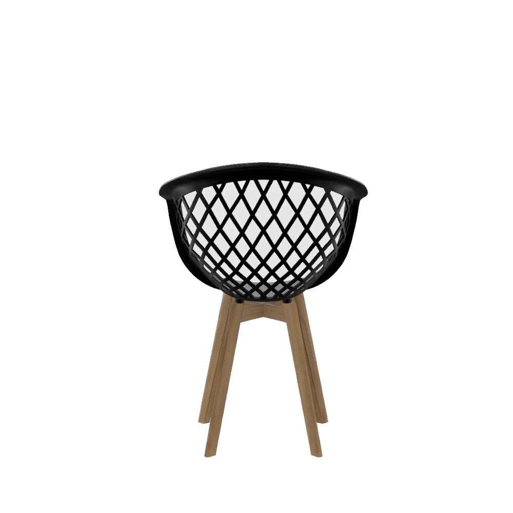 Cadeira Web polipropileno Preta Wood