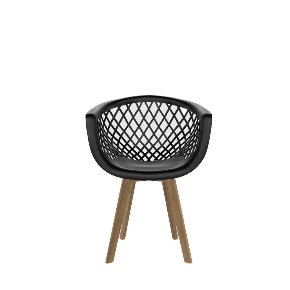 Cadeira Web polipropileno Preta Wood