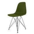 Cadeira Eames polipropileno Verde Militar Eiffel Preto
