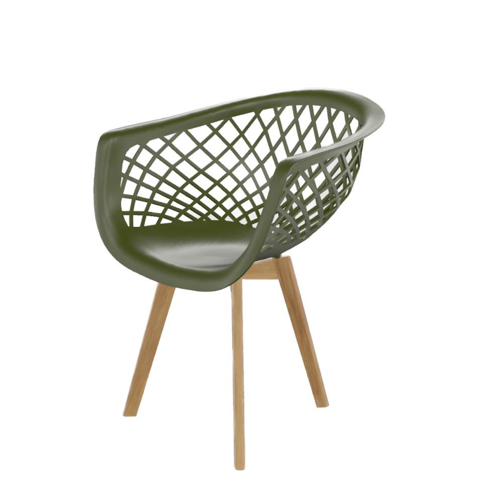 Cadeira Web polipropileno Verde Militar Wood