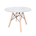 Mesa Eames Dsw Tampo Redondo Mdf Branco 60 centimetros