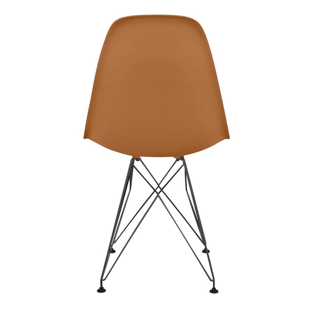 Cadeira Eames polipropileno Tangerina Eiffel Preto