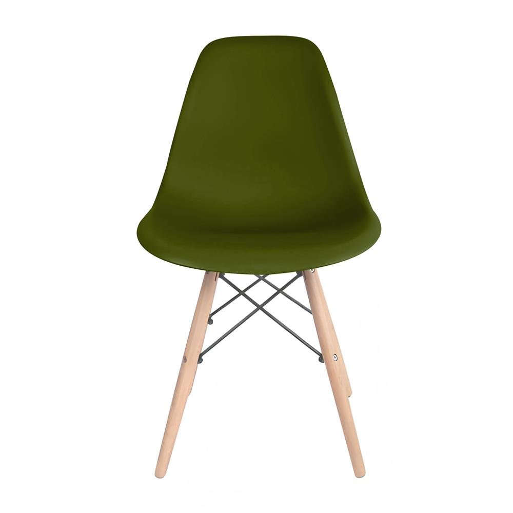 Cadeira Eames polipropileno Verde Militar Dsw