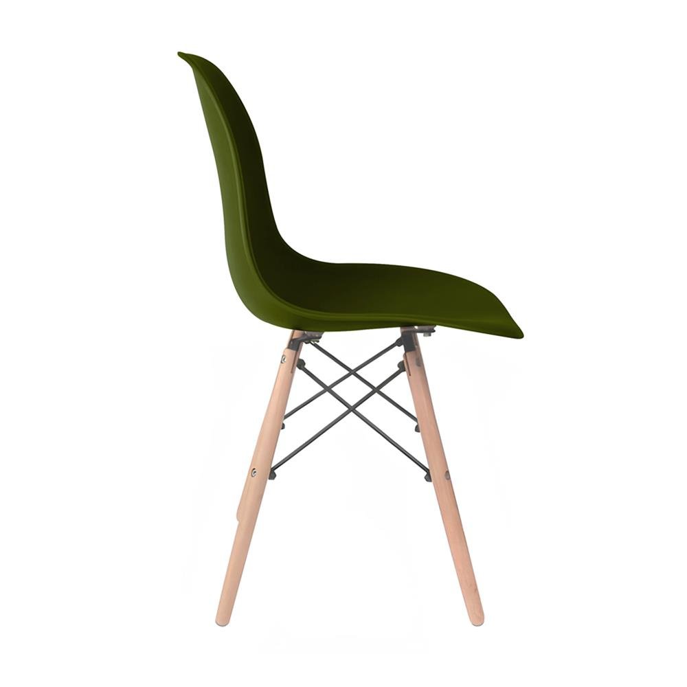 Cadeira Eames polipropileno Verde Militar Dsw