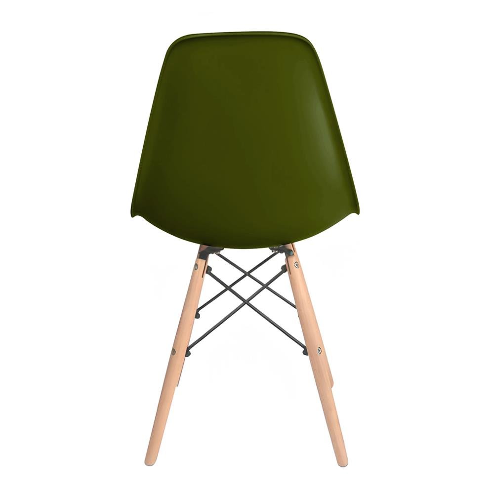 Cadeira Eames polipropileno Verde Militar Dsw