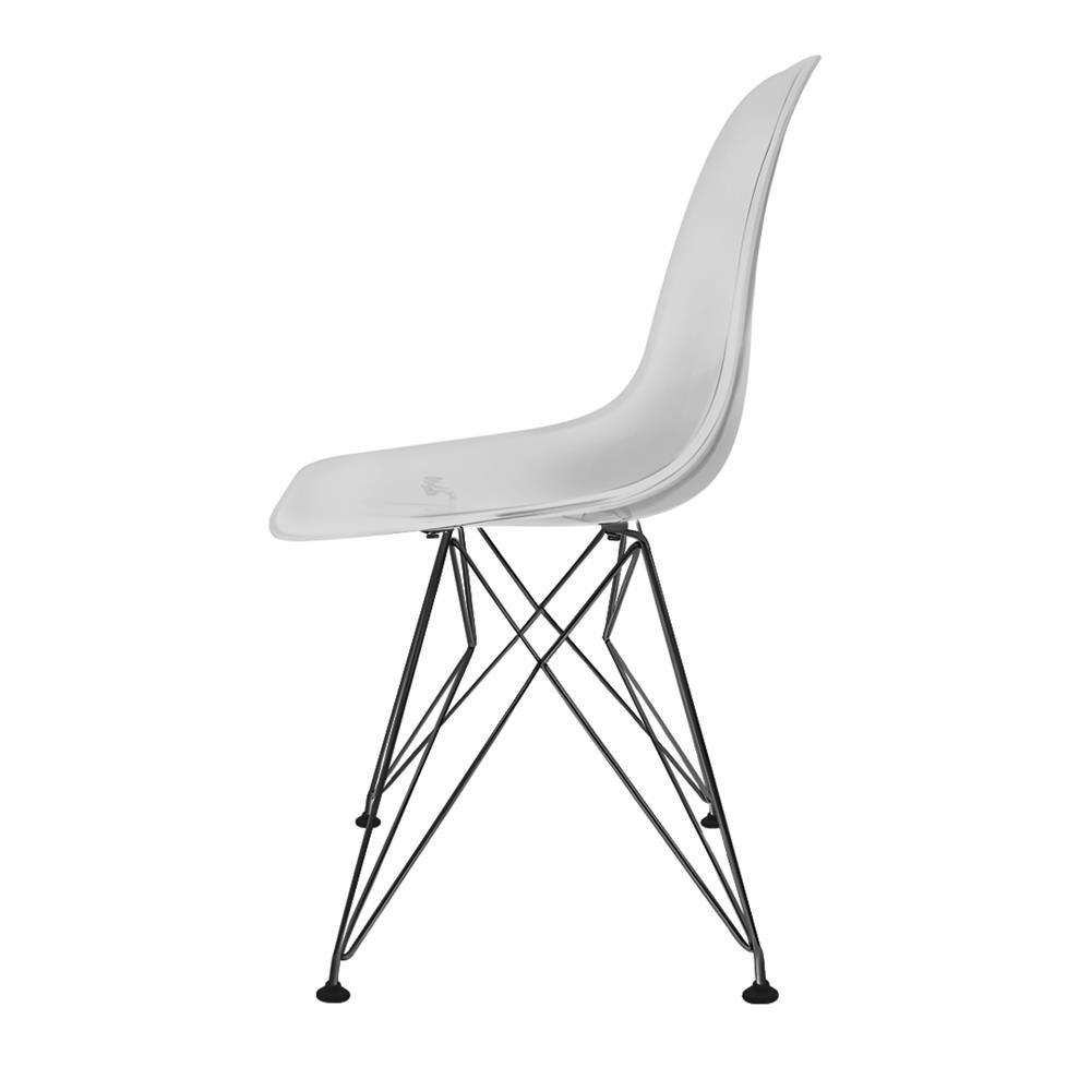 Cadeira Eames Policarbonato Fume Eiffel Preto