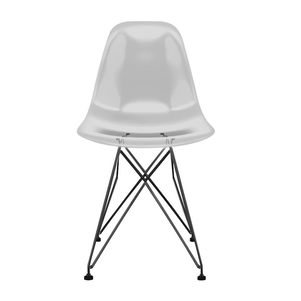 Cadeira Eames Policarbonato Fume Eiffel Preto