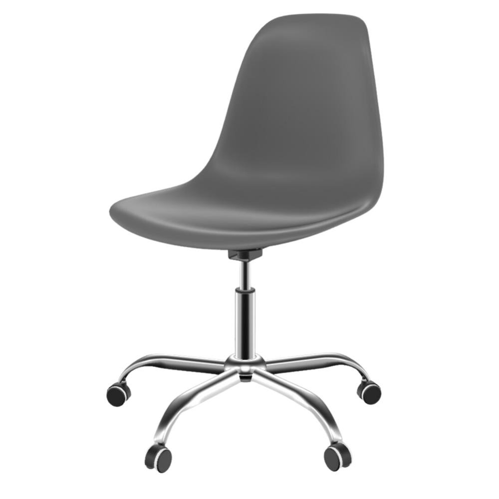 Cadeira Eames polipropileno Cinza Brasão Office Cromado