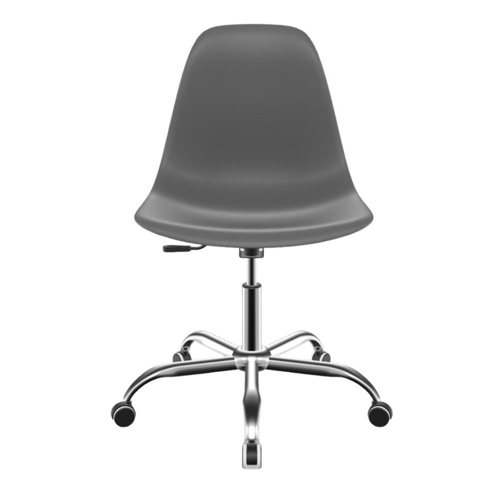 Cadeira Eames polipropileno Cinza Brasão Office Cromado