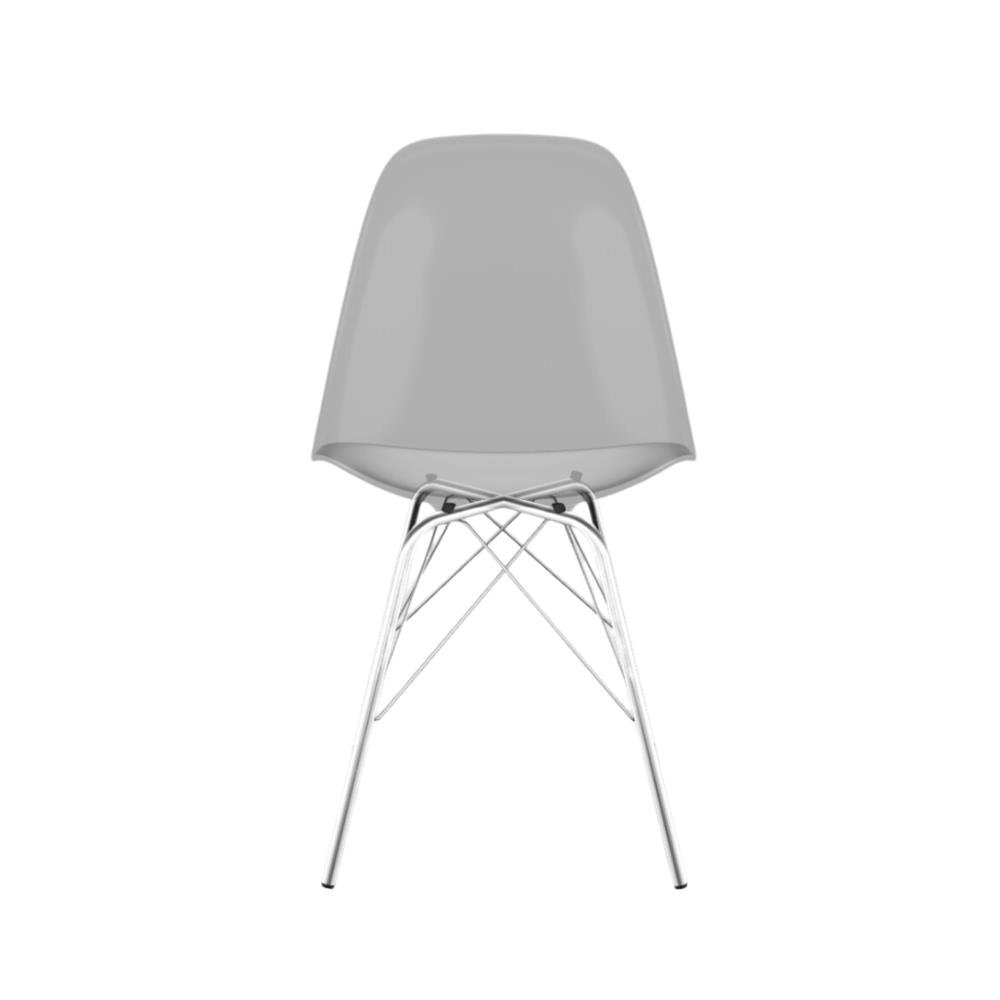 Cadeira Eames Policarbonato Fume Tower Cromado