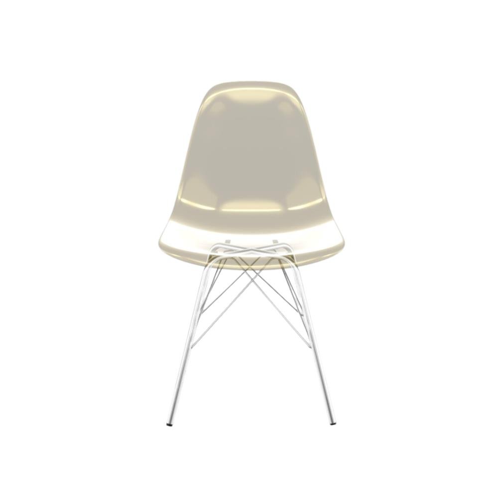 Cadeira Eames Policarbonato Ambar Tower Cromado