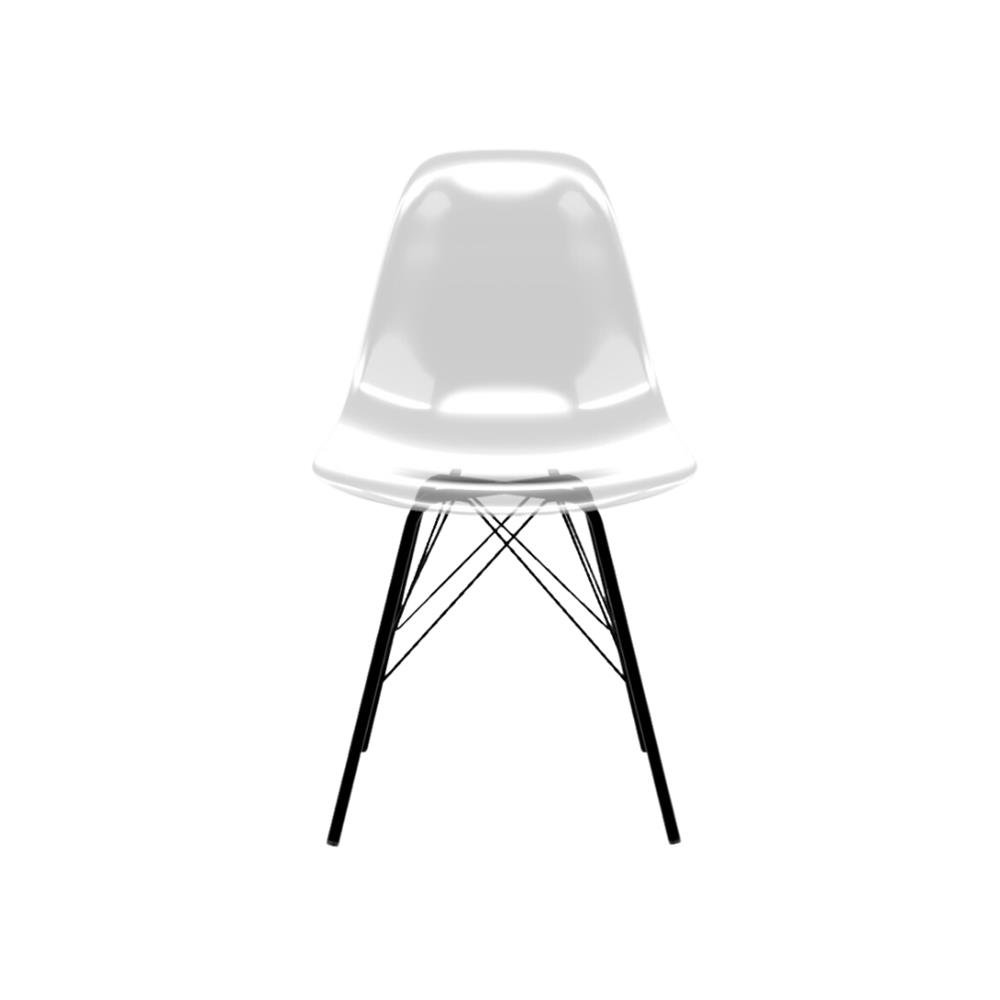 Cadeira Eames Policarbonato Transparente Tower Preto