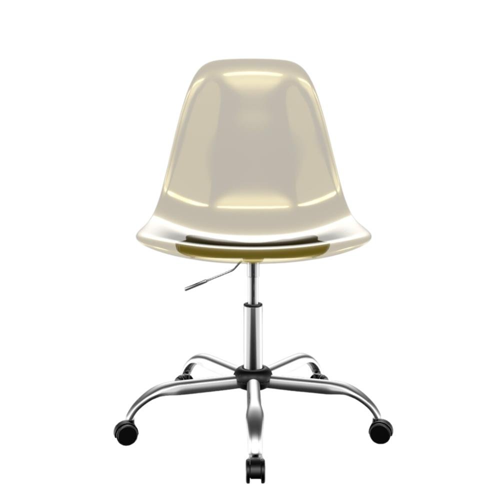 Cadeira Eames Policarbonato Ambar Office Cromado