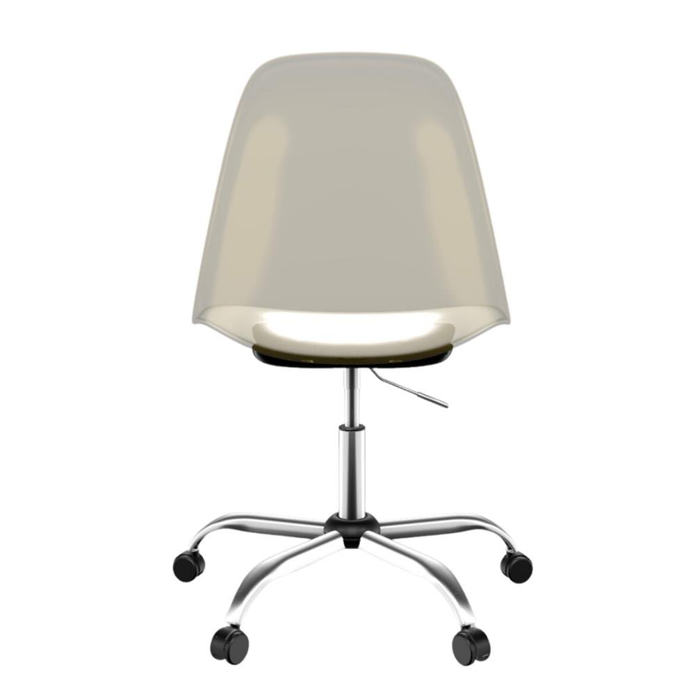 Cadeira Eames Policarbonato Ambar Office Cromado