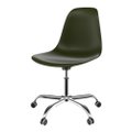 Cadeira Eames polipropileno Verde Militar Office Cromado