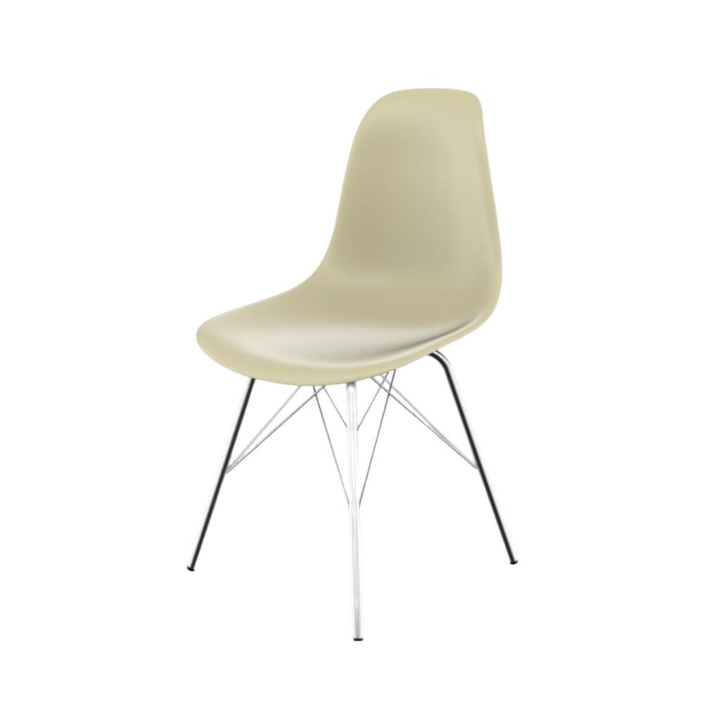 Cadeira Eames polipropileno Fendi Tower Cromado