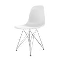 Cadeira Eames polipropileno Branca Eiffel Cromado