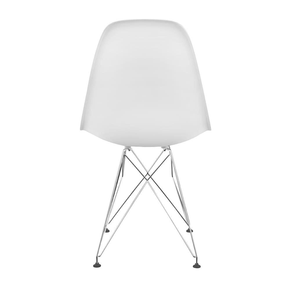Cadeira Eames polipropileno Branca Eiffel Cromado