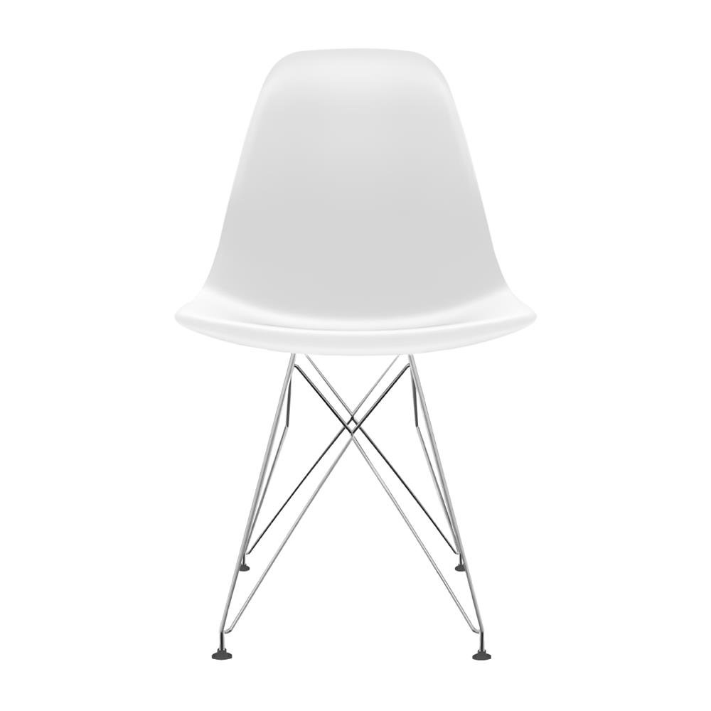 Cadeira Eames polipropileno Branca Eiffel Cromado